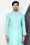 Shop_Aryavir Malhotra_Green Kurta Cotton Plain With Cream Dhoti Pant _Online_at_Aza_Fashions