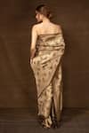 Shop_Pinki Sinha_Brown Pure Silk Handwoven Roar Banarasi Saree With Running Blouse _at_Aza_Fashions