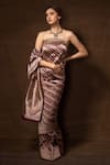 Pinki Sinha_Purple Pure Silk Handwoven Striped Vine Banarasi Saree With Running Blouse_Online_at_Aza_Fashions