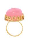 Shop_Papa Don't Preach Accessories_Pink Cabachon Stone Rose Quartz Ring_at_Aza_Fashions