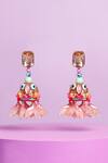 Papa Don't Preach Accessories_Multi Color Stone, Glass Bead Mr Omg Evil Eye Pattern Earrings_Online_at_Aza_Fashions