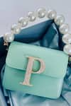 Shop_Prerto_Green Stone Studded Alphabeto Solid Crossbody Bag _at_Aza_Fashions