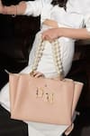 Buy_PRERTO_Cream Embellished Personalized Initials Tote Bag _at_Aza_Fashions