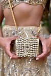 Buy_Prerto_Gold Personalized Nano Bag With Waist Chain _at_Aza_Fashions