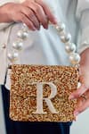Buy_Prerto_Gold Glitter Embellished Crossbody Bag_at_Aza_Fashions