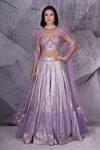Buy Archana Kochhar Purple Georgette, Net Sequins, Feathers, Stonework Embellished Lehenga Set at Aza Fashions Buy_Archana Kochhar_Purple Georgette, Net Sequins, Feathers, Stonework Embellished Lehenga Set _at_Aza_Fashions