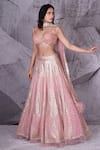 Archana Kochhar_Pink Lehenga And Blouse Georgette Embellished Sequin Sweetheart Stonework Set _Online_at_Aza_Fashions