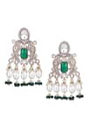 Auraa Trends_Green Stones, Zari And Kundan Embellished Necklace Set _at_Aza_Fashions