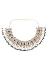 Buy_Auraa Trends_Green Stones, Zari And Kundan Embellished Necklace Set 
