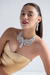 Buy_Opalina Soulful Jewellery_Silver Plated Swarovski Stone Embellished Studded Figure Necklace _at_Aza_Fashions