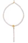 Shop_Opalina Soulful Jewellery_White 22k Gold Plated Horse Pendant Lariat Necklace _at_Aza_Fashions