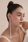 Buy_Opalina Soulful Jewellery_Silver Plated Carved Work And Swarovski Stone Embellished Long Dangler Earrings _at_Aza_Fashions