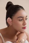 Buy_Opalina Soulful Jewellery_Pink Carved Work Jaguar Embellished Ear Cuffs_at_Aza_Fashions