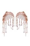 Shop_Opalina Soulful Jewellery_Pink Carved Work Jaguar Embellished Ear Cuffs_at_Aza_Fashions
