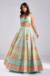 Buy Diyarajvvir Green Silk, Modal Beads, Sequins Floral Print Embellished Lehenga Set Online at Aza Fashions Buy_Diyarajvvir_Green Silk, Modal Beads, Sequins Floral Print Embellished Lehenga Set _Online_at_Aza_Fashions