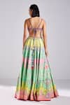 Shop_Diyarajvvir_Multi Color , Silk, Satin Beads, Floral Jaal Print Lehenga Set _at_Aza_Fashions