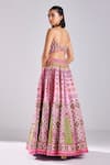 Shop_Diyarajvvir_Pink Cotton, Silk Beads, Sequins Round Neck Geometric Print Lehenga Set _at_Aza_Fashions