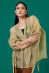 Megha Garg_Green Modal Satin Hand Embroidered Thread Round Jacket Pant Set_Online_at_Aza_Fashions