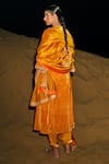 Shop_Punit Balana_Yellow Organza, Silk Sequins, Kasundi Shauhar Bandhani Print Anarkali Set _at_Aza_Fashions