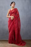 Buy_Torani_Red Silk Organza Surkh Aadira Saree  _at_Aza_Fashions