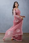 Buy_Torani_Pink Silk Organza Saree  _at_Aza_Fashions