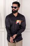 Shop_Avalipt_Black Cotton Blend Appu Hand Paint Shirt_at_Aza_Fashions
