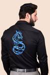 Shop_Avalipt_Black Cotton Blend Lit Dragon Hand Paint Shirt_Online_at_Aza_Fashions