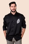Buy_Avalipt_Black Cotton Blend Jaguar Hand Paint Fierce Shirt_at_Aza_Fashions