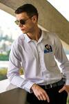 Buy_Avalipt_White Cotton Blend Virat Kohli Hand Paint Shirt_at_Aza_Fashions
