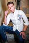 Buy_Avalipt_White Cotton Blend Hand Painted Horse Motif Shirt _at_Aza_Fashions