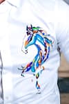 Shop_Avalipt_White Cotton Blend Hand Painted Horse Motif Shirt _Online_at_Aza_Fashions