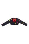Buy_KA-Sha_Black Cotton Beads V-neck Polka Dot Crop Top _Online_at_Aza_Fashions