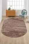 Buy_Kaleen India_Brown 100% Polyester Hand Tufted Solid Oval Rug_at_Aza_Fashions