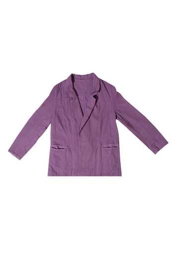Shop_KA-Sha_Purple Kota Doria Lapel Collar Solid Blazer _at_Aza_Fashions