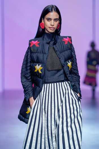Buy_KA-Sha_Multi Color Silk Beads High Neck Applique Work Jacket _at_Aza_Fashions