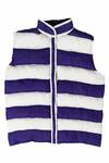 Shop_KA-Sha_Blue Silk High Neck Striped Puffer Jacket _Online_at_Aza_Fashions