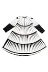 KA-Sha_Off White Cotton Round Neck Geometric Pattern Jacket _at_Aza_Fashions