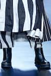 Ka-Sha_Black Linen Zebra Wave Patch Work Pant  _Online_at_Aza_Fashions