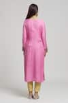 Shop_Bhusattva_Pink Organic Silk Embroidered Cutdana Sequin Kurta With Dupatta  _at_Aza_Fashions