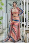 Buy_saangi by shubhangi_Multi Color Georgette Embroidered Sequin Shrug Geometric Print Sharara Set _at_Aza_Fashions