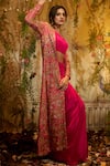 Buy_Aayushi Maniar_Pink Skirt Crepe Silk Hand Embroidery Floral Blouse Kaamini Jacket Set _Online_at_Aza_Fashions