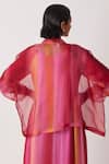 Shop_Yavi_Pink Organza Open Neck Cheril Printed Jacket _at_Aza_Fashions