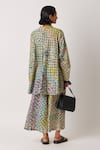 Shop_Yavi_Yellow 100% Cotton Icra Printed Culotte Pant  _at_Aza_Fashions