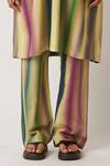 Yavi_Green Cotton Aura Stripe Pattern Pant _Online_at_Aza_Fashions