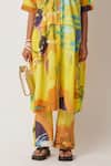 Buy_Yavi_Yellow 100% Cotton Barbi Abstract Pattern Straight Pant  _Online_at_Aza_Fashions
