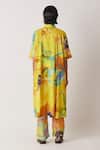 Shop_Yavi_Yellow Cotton Collared Barbi Art Story Print Shirt Dress _at_Aza_Fashions
