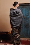 Shop_Geroo Jaipur_Grey Zari Silk Saree With Unstitched Blouse Piece_at_Aza_Fashions