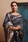 Buy_Geroo Jaipur_Grey Zari Silk Saree With Unstitched Blouse Piece