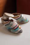 Foot Fuel_Multi Color Zari, Sequins Jeena Thread And Zardosi Work Mule Heels _at_Aza_Fashions