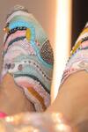 Shop_Foot Fuel_Multi Color Zari, Sequins Jeena Thread And Zardosi Work Mule Heels 
